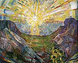 Uriel Standing in The Sun Paintings - The Sun 1 by Edvard Munch